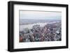 Brooklyn Skyline Arial View from New York City Manhattan with Williamsburg Bridge  over East River-Songquan Deng-Framed Photographic Print