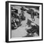 Brooklyn Street Scene, Baby Carriage, Two Women, and a Boy Carrying Dry Cleaning, NY, 1949-Ralph Morse-Framed Photographic Print