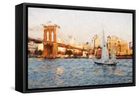 Brooklyn Sunset - In the Style of Oil Painting-Philippe Hugonnard-Framed Stretched Canvas