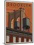 Brooklyn Travel Poster-Steve Thomas-Mounted Premium Giclee Print