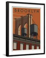 Brooklyn Travel Poster-Steve Thomas-Framed Premium Giclee Print