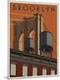 Brooklyn Travel Poster-Steve Thomas-Mounted Premium Giclee Print