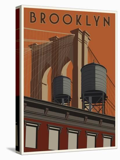 Brooklyn Travel Poster-Steve Thomas-Stretched Canvas