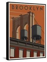 Brooklyn Travel Poster-Steve Thomas-Framed Stretched Canvas