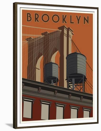 Brooklyn Travel Poster-Steve Thomas-Framed Premium Giclee Print