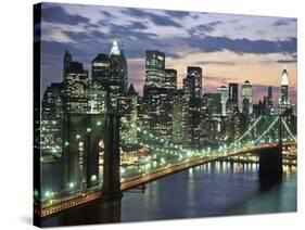 Brookyn bridge and Downtown skyline, NYC-Michel Setboun-Stretched Canvas