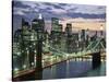 Brookyn bridge and Downtown skyline, NYC-Michel Setboun-Stretched Canvas