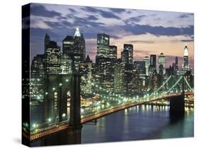 Brookyn bridge and Downtown skyline, NYC-Michel Setboun-Stretched Canvas