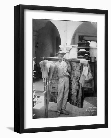 Broom and rug peddler in Cuba, c.1900-American Photographer-Framed Photographic Print