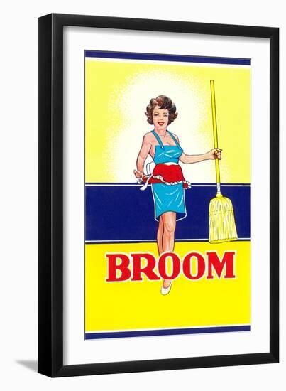 Broom Label, Sexy Housewife-null-Framed Art Print