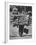 Broom Peddler Going Door to Door-Cornell Capa-Framed Photographic Print