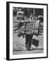 Broom Peddler Going Door to Door-Cornell Capa-Framed Photographic Print