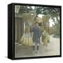 Broom Vendor, Japan, 1900-1905-Leon, Levy et Fils-Framed Stretched Canvas