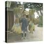 Broom Vendor, Japan, 1900-1905-Leon, Levy et Fils-Stretched Canvas