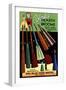 Broomcraft Colorful Hearth Brooms-Curt Teich & Company-Framed Art Print