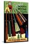 Broomcraft Colorful Hearth Brooms-Curt Teich & Company-Stretched Canvas