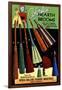 Broomcraft Colorful Hearth Brooms-Curt Teich & Company-Framed Art Print
