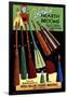 Broomcraft Colorful Hearth Brooms-Curt Teich & Company-Framed Art Print