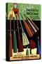 Broomcraft Colorful Hearth Brooms-Curt Teich & Company-Stretched Canvas