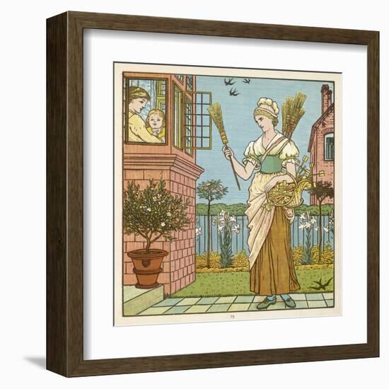 Brooms to Sell 1877-Walter Crane-Framed Art Print