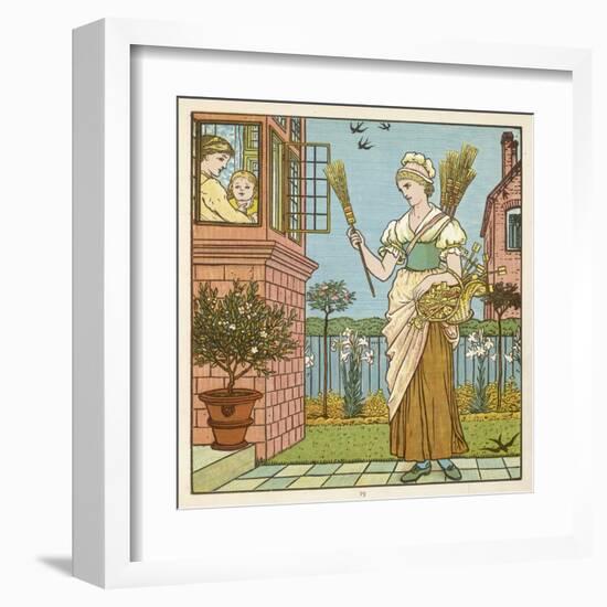 Brooms to Sell 1877-Walter Crane-Framed Art Print