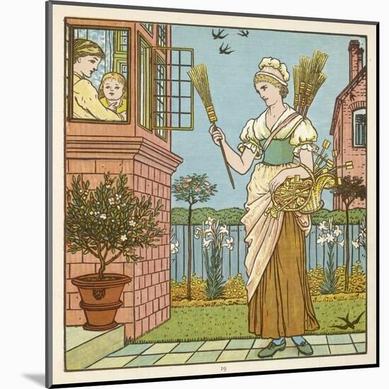 Brooms to Sell 1877-Walter Crane-Mounted Art Print