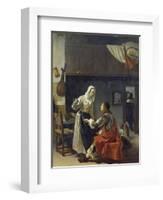 Brothel Scene, 1658-Frans Van Mieris-Framed Giclee Print