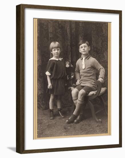 Brother and Sister 1924-null-Framed Photographic Print