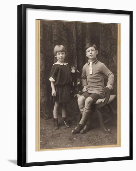 Brother and Sister 1924-null-Framed Photographic Print