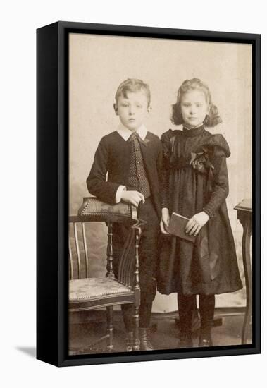 Brother and Sister C.1880S-Henry Bonn-Framed Stretched Canvas