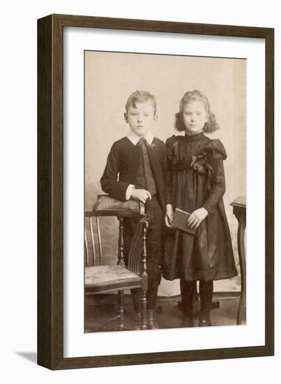 Brother and Sister C.1880S-Henry Bonn-Framed Photographic Print