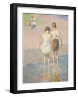 Brother and Sister, C.1915 (Oil on Canvas)-Edward Henry Potthast-Framed Giclee Print