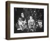 Brother and Sister Pose by the Christmas Tree, Ca. 1960-null-Framed Photographic Print