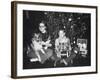 Brother and Sister Pose by the Christmas Tree, Ca. 1960-null-Framed Photographic Print