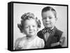 Brother and Sister Studio Portrait, Ca. 1949-null-Framed Stretched Canvas