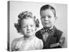 Brother and Sister Studio Portrait, Ca. 1949-null-Stretched Canvas