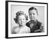 Brother and Sister Studio Portrait, Ca. 1949-null-Framed Photographic Print