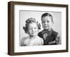 Brother and Sister Studio Portrait, Ca. 1949-null-Framed Photographic Print