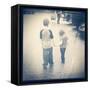 Brother and Sister Together-melking-Framed Stretched Canvas