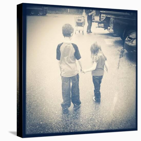 Brother and Sister Together-melking-Stretched Canvas