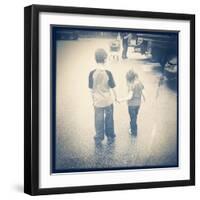 Brother and Sister Together-melking-Framed Photographic Print