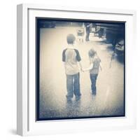 Brother and Sister Together-melking-Framed Photographic Print