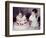 Brother Watches His Sister Blow Out Candles on Birthday Cake, Ca. 1956-null-Framed Photographic Print