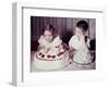 Brother Watches His Sister Blow Out Candles on Birthday Cake, Ca. 1956-null-Framed Photographic Print