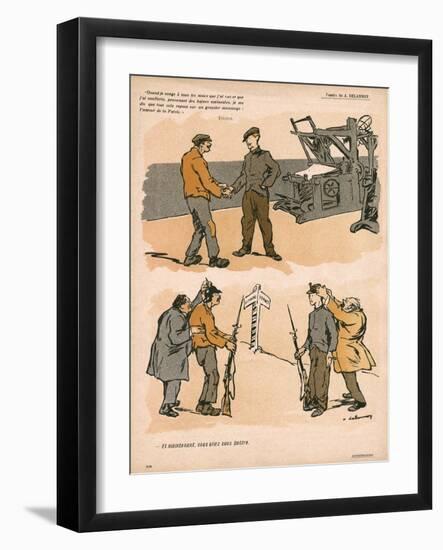 Brother Workers Fight-null-Framed Art Print