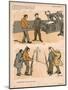 Brother Workers Fight-null-Mounted Art Print