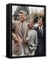 Brothers, John F. Kennedy, Robert Kennedy, and Ted Kennedy, Right, in Hyannis Port, Massachusetts-null-Framed Stretched Canvas