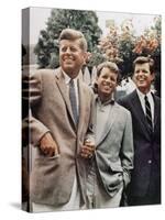 Brothers, John F. Kennedy, Robert Kennedy, and Ted Kennedy, Right, in Hyannis Port, Massachusetts-null-Stretched Canvas