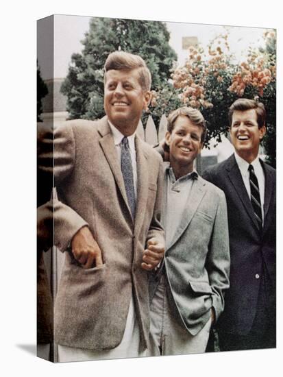 Brothers, John F. Kennedy, Robert Kennedy, and Ted Kennedy, Right, in Hyannis Port, Massachusetts-null-Stretched Canvas