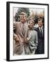 Brothers, John F. Kennedy, Robert Kennedy, and Ted Kennedy, Right, in Hyannis Port, Massachusetts-null-Framed Photographic Print